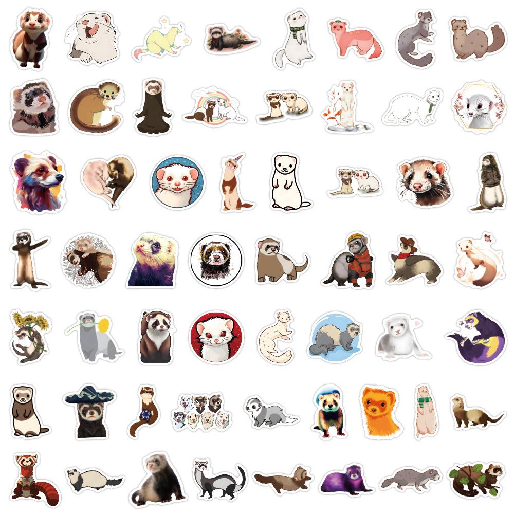 55 New Ferret Cartoon Stickers Decorate Washing Machine Suitcase Cup Mobile Phone Waterproof Stickers