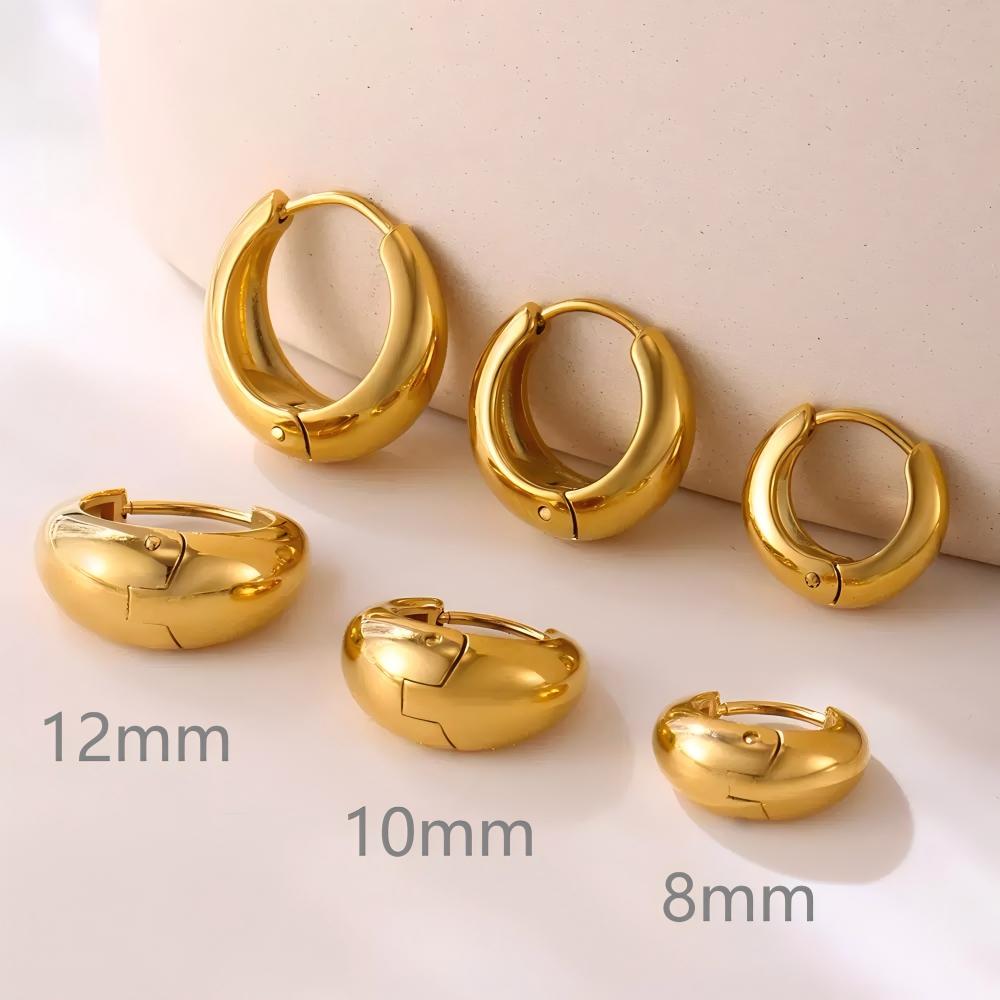 1/3 Pairs Stainless Steel Minimalist Huggie Hoop Earrings For Women Gold Color Tiny Trendy 6/10/12mm Unisex Korean Earring