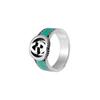 Gucci ring Double G Series Interlocking Double G Silver Jewelry Shiny 925 Silver Sapphire Green/Silver 11