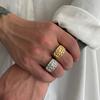 Men's New Natural Texture Alloy Ring Hip Hop Fashion Design Sense Versatile Hand Jewelry