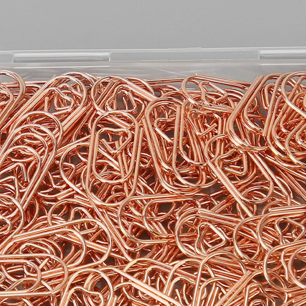 300pcs Electroplated Finish Rose Gold Paper Clips Anti Slip Design Decorative Paperclips  DIY Crafts