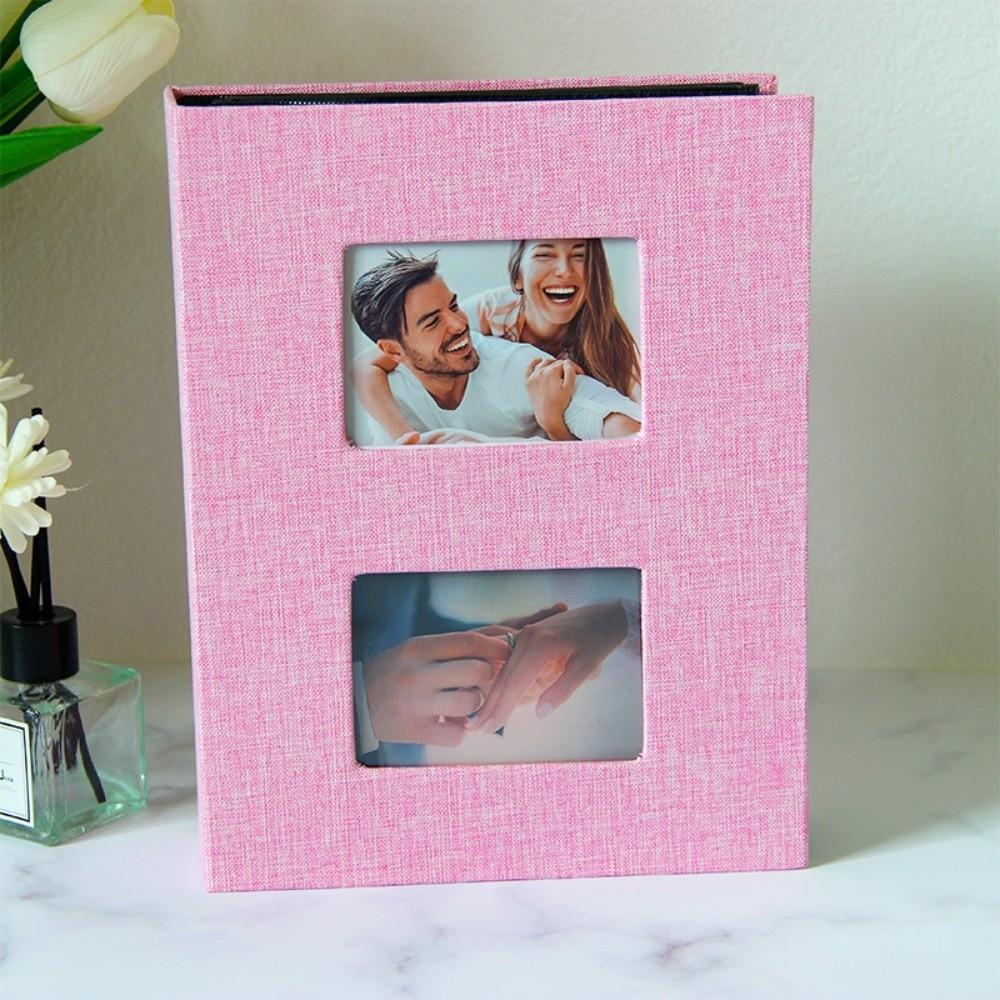 

Cloth Album 4R6 Inch 200 Pockets Photo Album Fabric Cover Portable Slip-in Album Slip-in Sturdy Memory Album Shelf Decor рожевий
