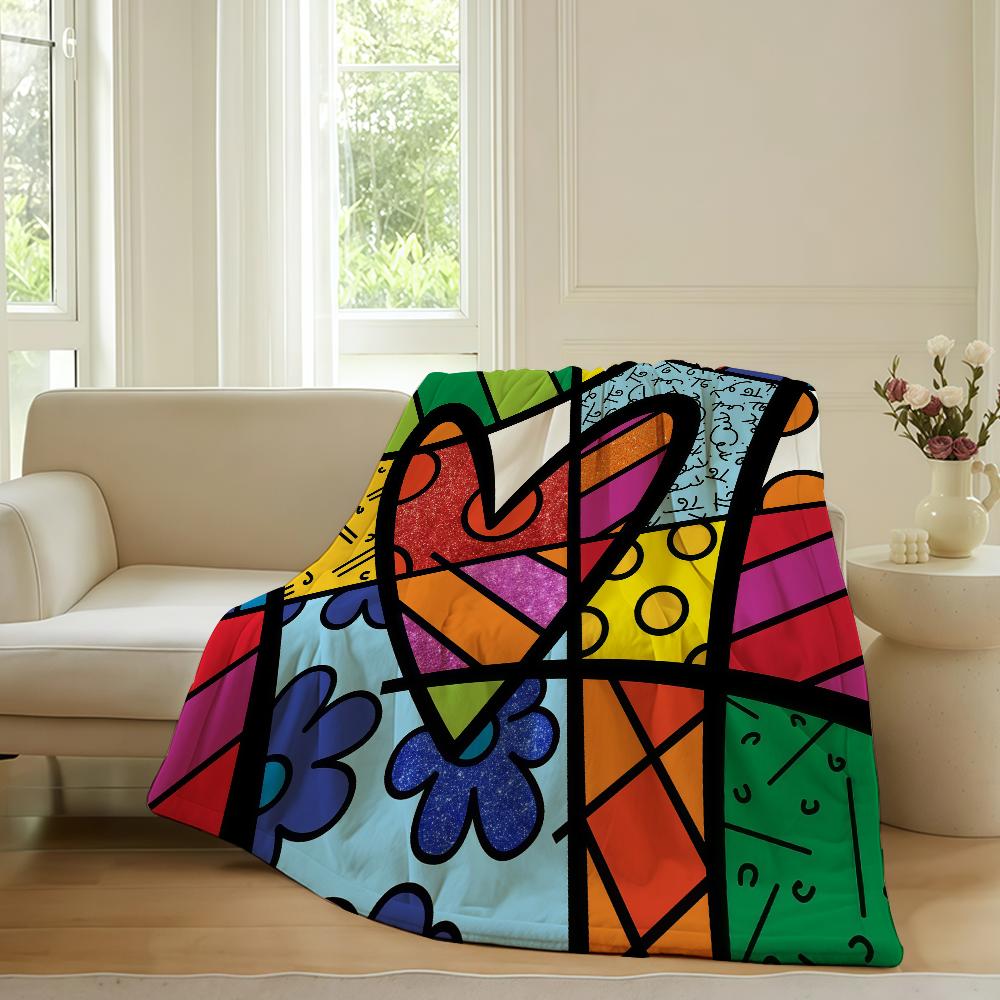 

Pop artist BrittoS Blanket For Sofa Office Bed Plane Travel Sleep Read Relax Camping Soft And Warm 30x40in
