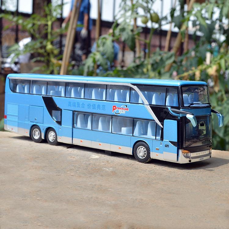 1:50 Alloy Bus Toy Double Decker Bus Model Simulation Children's Car Sightseeing Bus Toy Car Gift