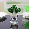 Crystal Rose Sculpture Reflect Handmade Rose Bouquet Ornaments Colorful Small Desktop Floral Decorations Valentine's Day