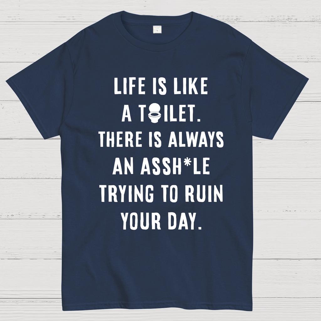 Life is like a toilet Cotton Summer Casual Cool Loose T-Shirt