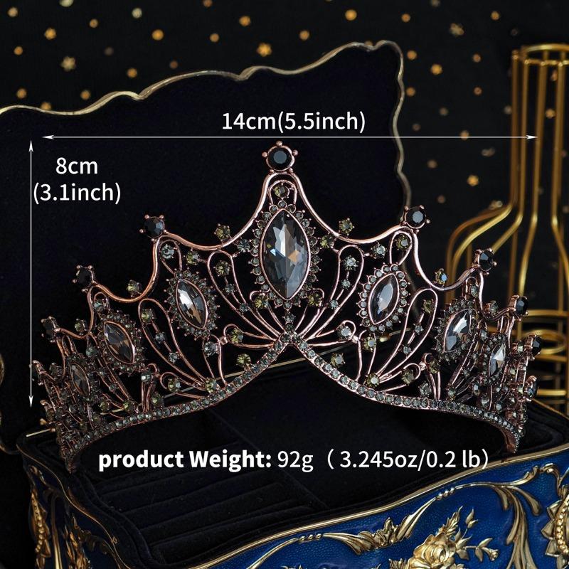 Meier Bridal headpiece hair accessory - premium baroque crown with sparkling princess rhinestones чёрный