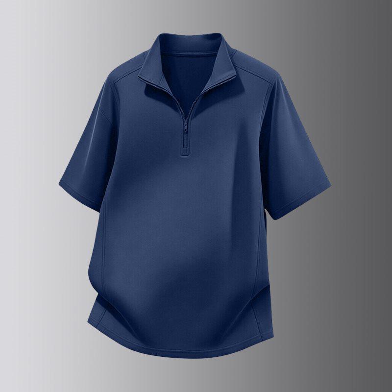 Summer 2026 Men s Ice Silk Quick-Dry Short Sleeve Sport Shirt - High-End Trendy Round Neck Business Style M