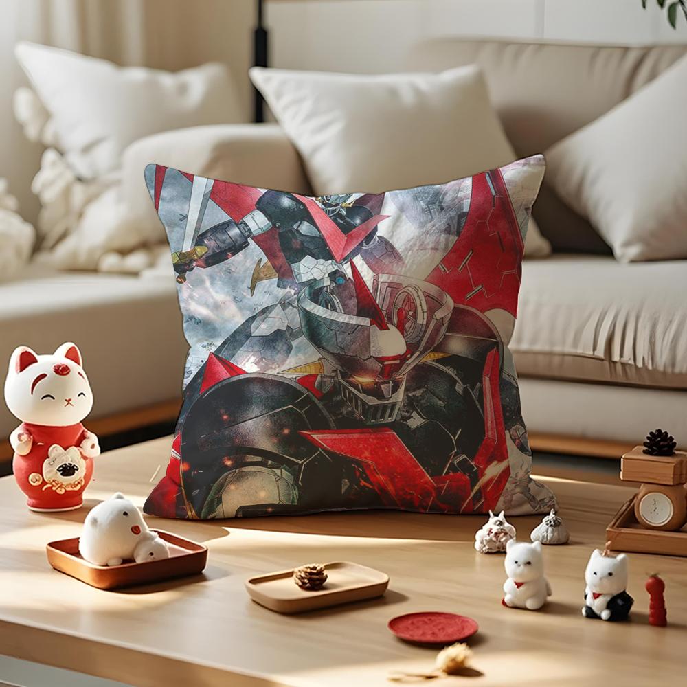 M-Mazinger Z Cushion Cover Silky Short Plush With Invisible Zipper Dustproof Sofa Pillow Cover For Home Decor