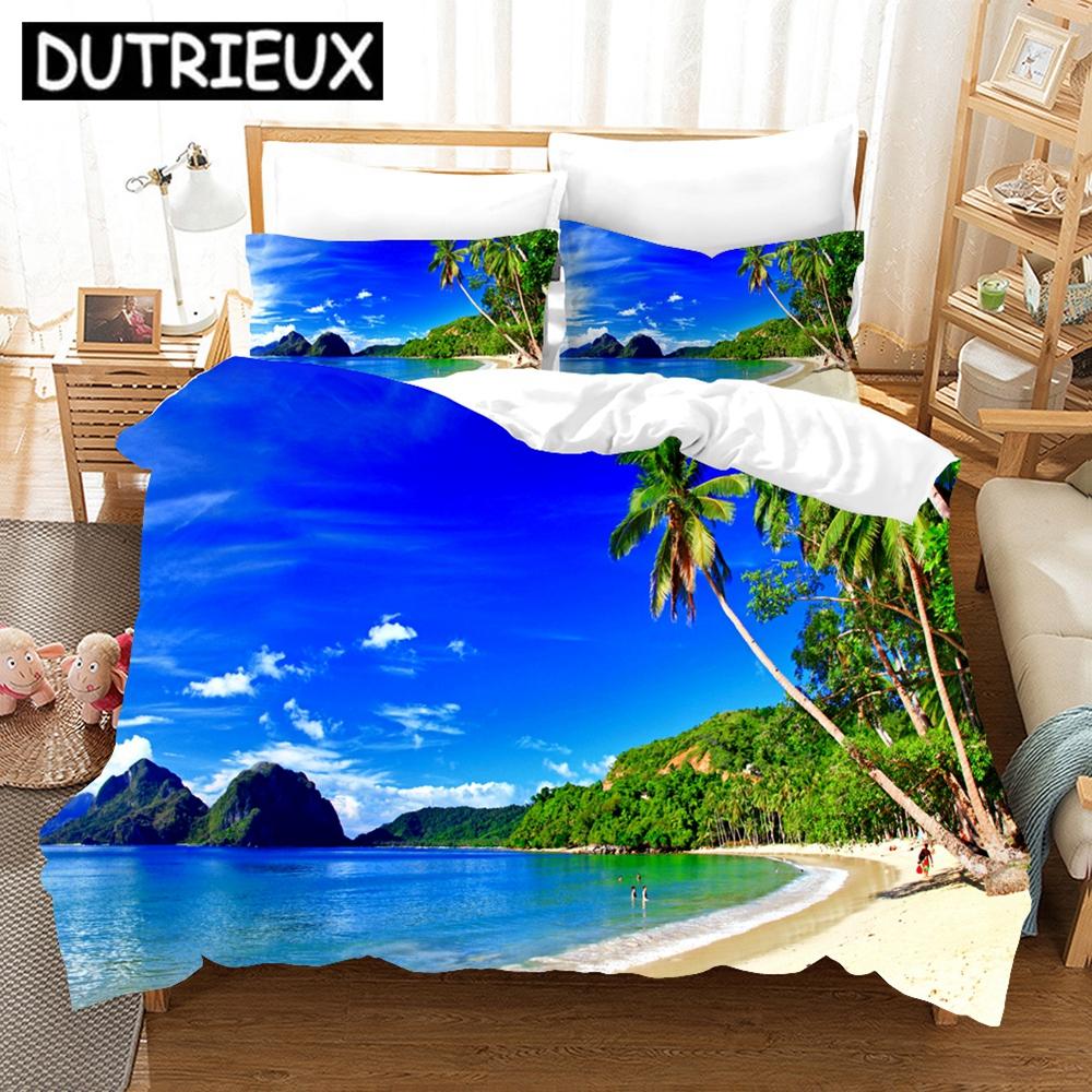 3D Summer Scenery Bedding Sets Duvet Cover Set With Pillowcase Twin Full Queen King Bedclothes Bed Linen