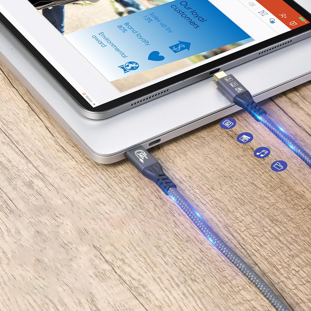 0.5/1/2/3M PD 240W Type C Fast Charging Cable Cord Braided Fast Charger Type C Cable Male To Male for Samsung S23 for Macbook PC