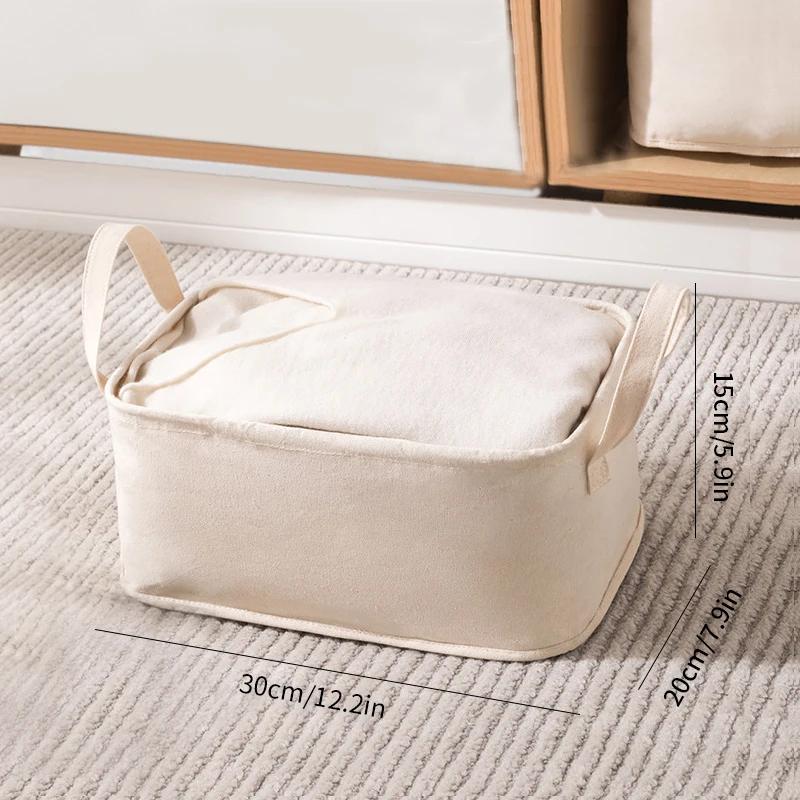 Cotton Linen Storage Basket Foldable Clothes Storage Bag Sundries Toy Organizers Wardrobe Cabinets Laundry Basket Hamper