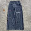 Embroidered Baggy Jeans Y2K Clothes Men Women Harajuku Hip Hop Embroidered Vintage Blue Baggy Jeans Low Rise Wide Leg Pants