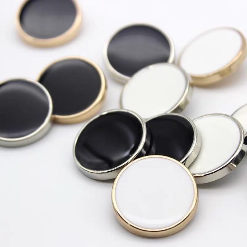 10Pcs 11.5/15/20/25Mm Decorative Buttons For Clothing Fashion Metal Black Small Buttons For Shirt Diy Sewing Buttons For Clothes
