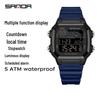 Sanda Sports Waterproof Square Electronic Watch for Teens - Unisex Fashionable and Simple Design