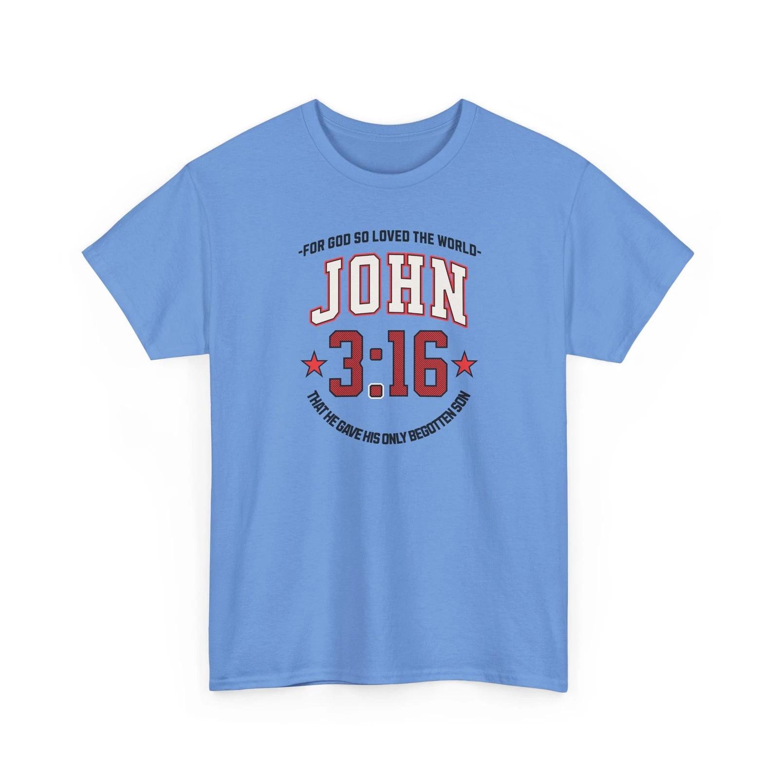 John 3:16 Christian Bible Verse T-Shirt 4XL