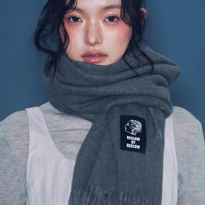 [Gift]_Plain Scarf Dark Gray