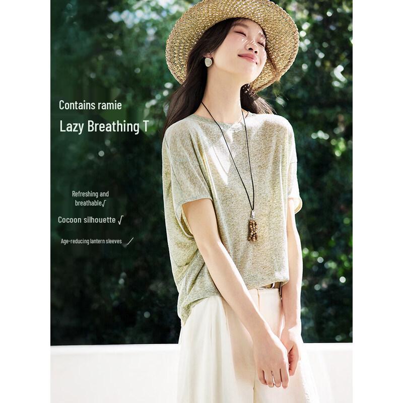 Mohanyimei Women s Relaxed Fit Lantern Sleeve T-Shirt XL