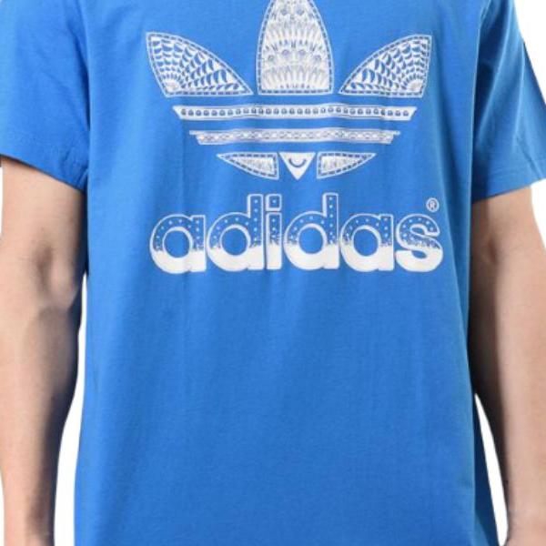 Adidas Originals Logo Quick-Dry Breathable Comfortable Short Sleeve T-Shirt Men Tops Blue S19233