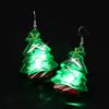 Santa Claus Xmas Dangle Ear Clips Electric Luminous Christmas Pendant LED Drop Earrings  Girls