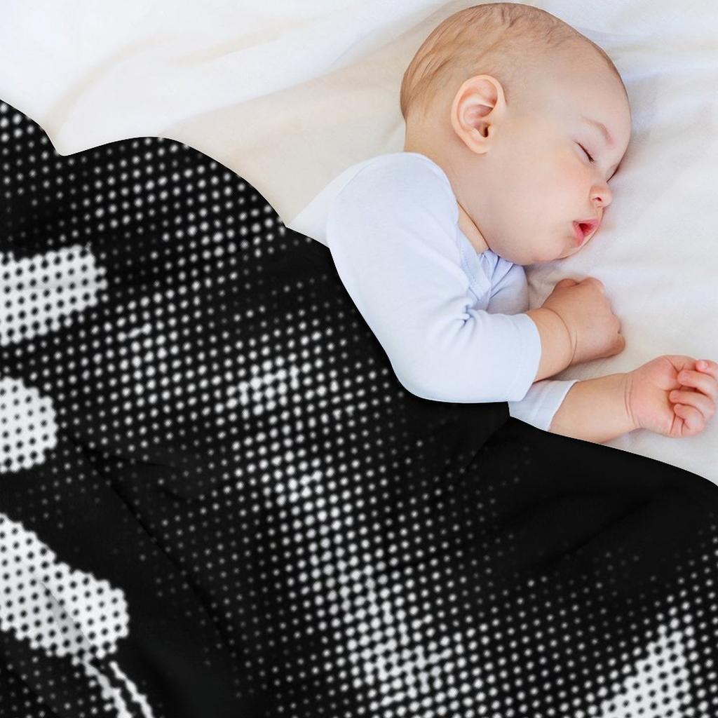 Vera Farmiga Black & White Portrait Made Of Dots Throw Blanket Soft Beds Flannel Fabric Thin Luxury Designer Blankets