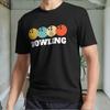 New Retro Vintage Bowling Active Logo Men's Black T Shirt Funny Size S To 5XL