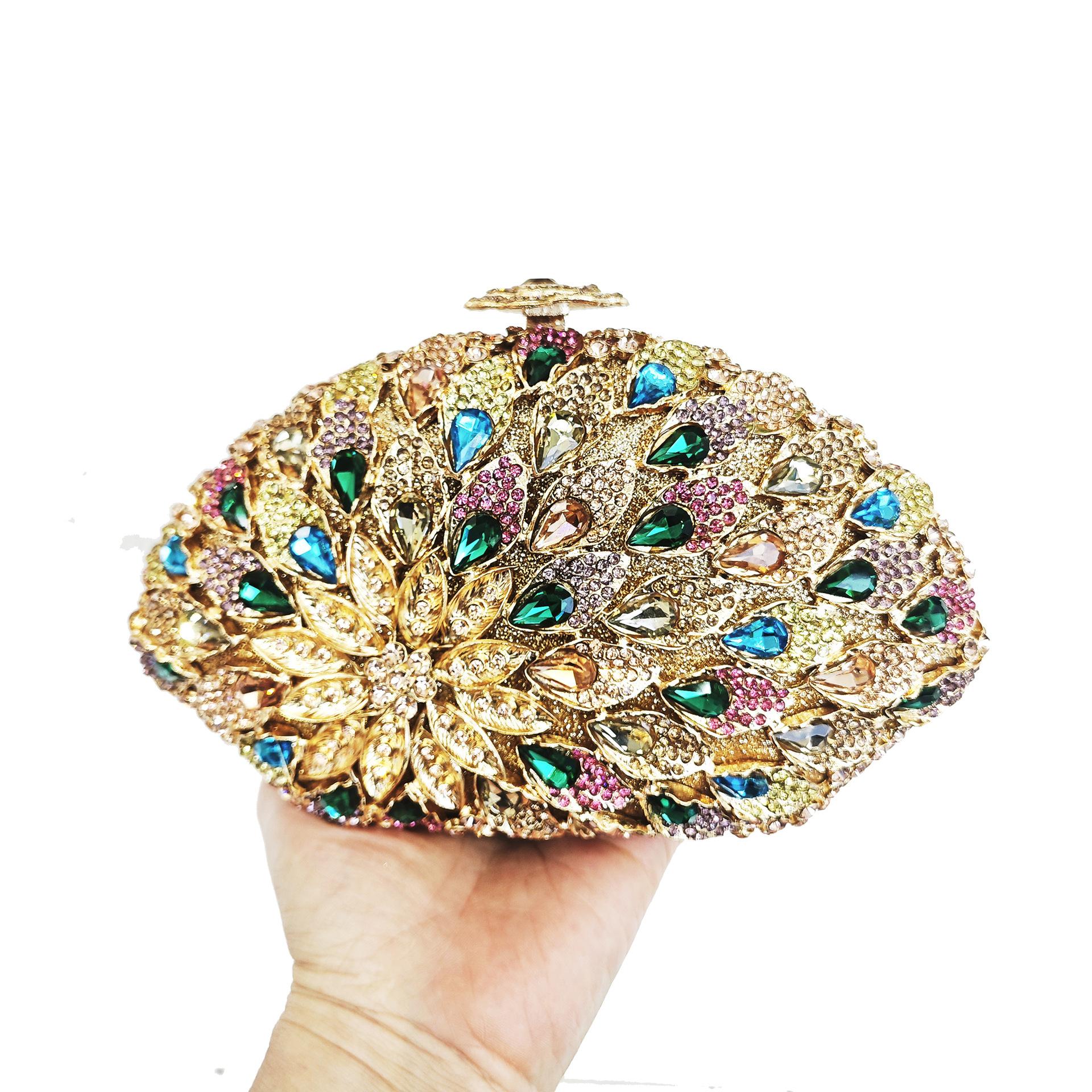 

Head Diamond Dinner Bag Banquet Hollow Diamond Handle Women s Bag Crystal Bags золотой