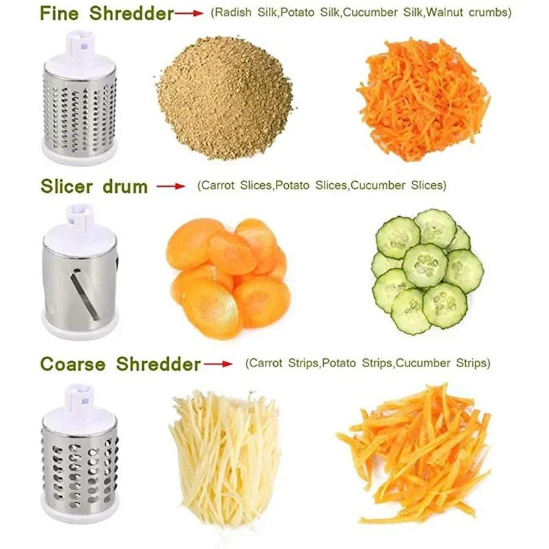 3 In1 Vegetable Slicer Chopper Grater Manual Kitchen Tools For Cucumber Carrot Cutter Garlic Round Mandolin Shredder Potato Home