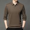Latest Men'S Lapel Long Sleeved T-Shirt For Autumn And Winter Vacation, Two Piece Base Shirt With Thick Velvet Top