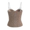 European French Style Slim-Fit Boned Strapless Waist-Cinching Outerwear Camisole Top for Women