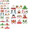 Christmas Party Paper Glasses And Hat Set For Holiday Photo Booth Decor