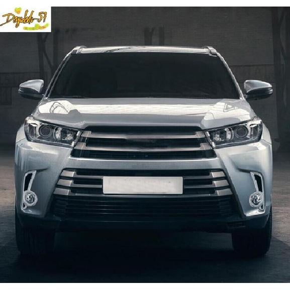 Chrome Front Fog Light Cover Trim Accessory For Toyota Highlander 2017-