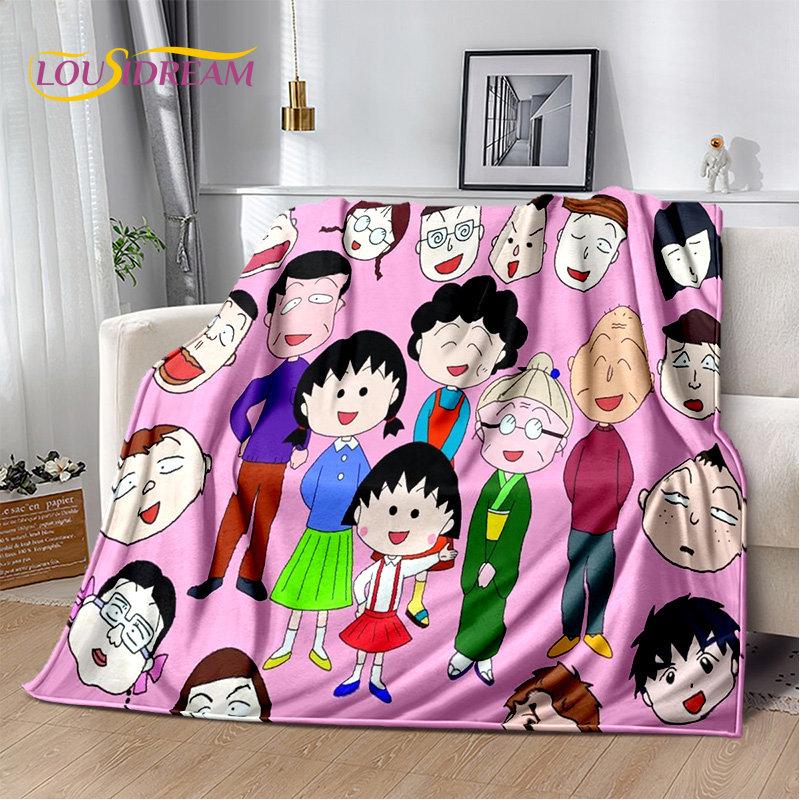 Chi-bi Maruko Sakura Momoko Cartone Animato Morbida Coperta di Peluche, Coperta di Flanella Coperta da Lancio per Soggiorno Camera da Letto Letto Divano Picnic Bambino