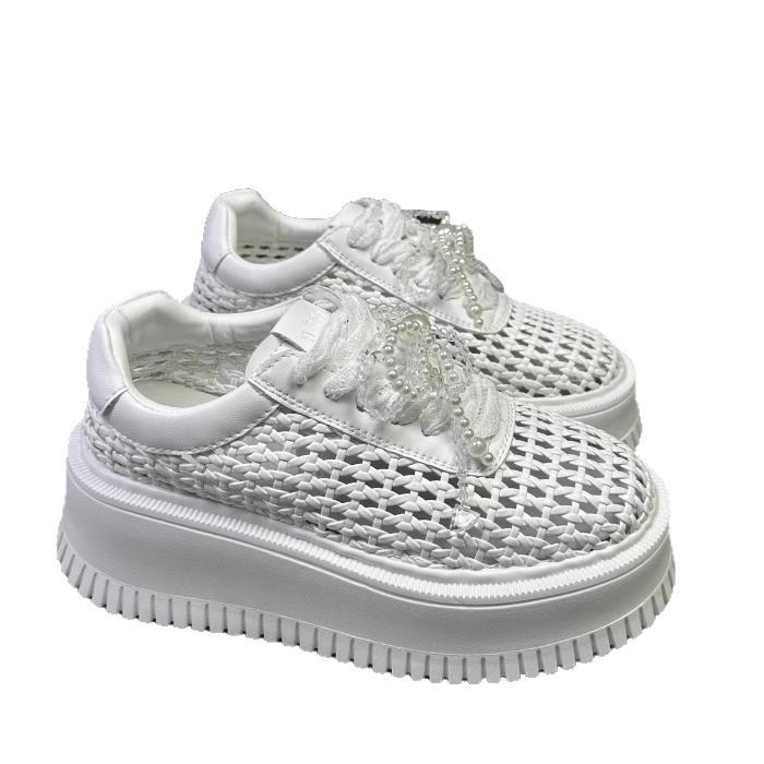 [Fanfna] Thick-soled hand-woven mesh women's summer 2025 new Roman women's shoes soft-soled light casual shoes