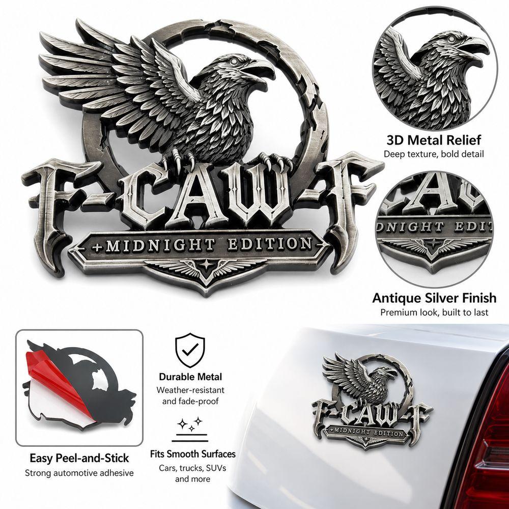 Raised 3D Relief Metal Car Badge Waterproof Raven Wing Car Sticker Car Emblem Car Rear Decoration