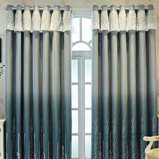 2 STK. Einfache Verdunkelungsvorhänge im nordischen Stil für Schlafzimmer und Wohnzimmer, elegant bestickte doppellagige perforierte Vorhänge aus Stoffgarn