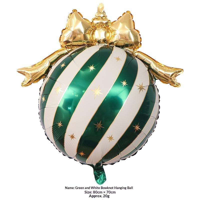 10Pcs Christmas Decorations, Spherical Aluminum Foil Balloons, Holiday Parties, Shop Window Decorations, Supplies