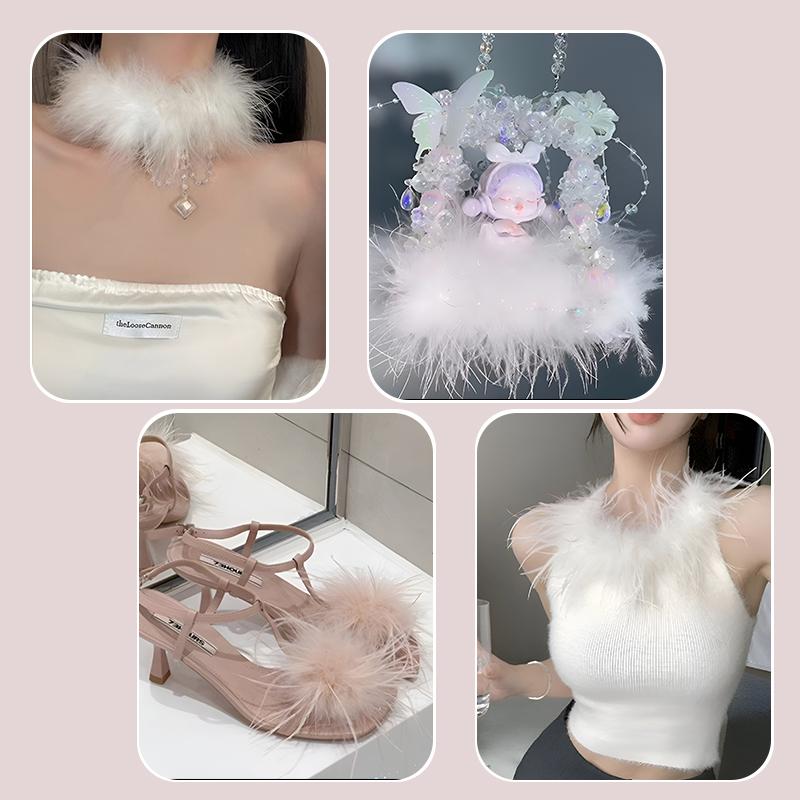 Feather Boa Ostrich 8-10cm Trim Long For Sewing Party Crafts Clothes Hat Dress 2Yards 1.82Meter Plumas Strip Black White Pink