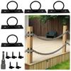 Cross Black Ring Decorative Rope Fixing Hook for Wall or Ceiling Mount