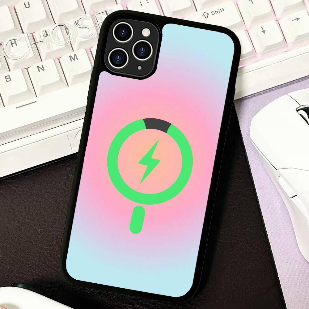INS Colored Halo Minimalist Style Phone Case Magesafe Magnetic Wireless Charge Case For IPhone 16 11 12 13 14 15 Pro
