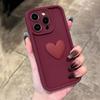 Wine Red 3D Heart Phone Case for iPhone 17 Pro Max Air 16E 11 12 13 Mini 14 15 16 Pro Max XS XR 7 8 Plus SE2 Soft Silicone Cover