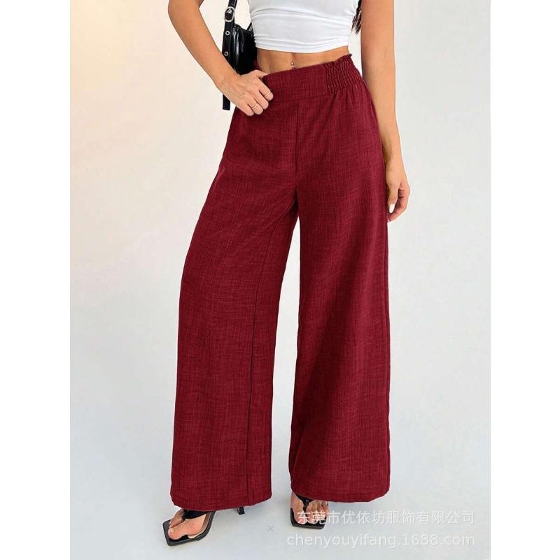 BITCED Women's Fashion Casual Solid Color Print Pants & Capris
