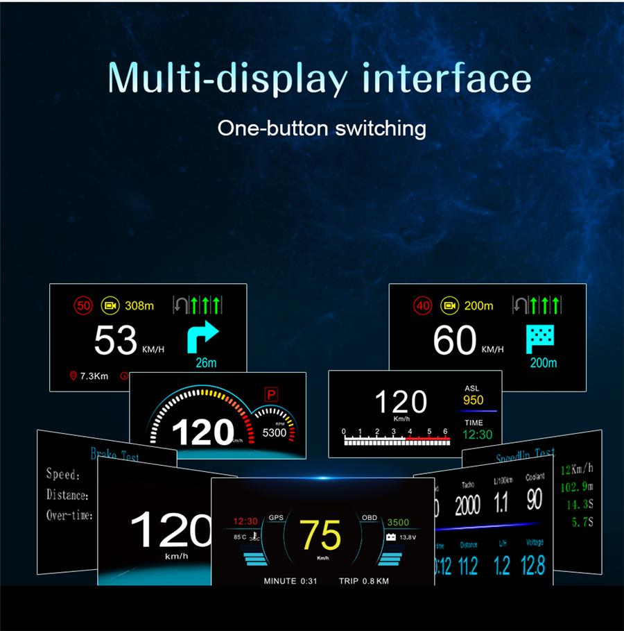 OBD2 GPS HUD Speedometer With Navigation
