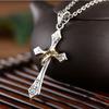 Stainless Steel Crown Cross Necklace Personalized Hiphop Necklace with Gold Crown Stylish Design Pendant Necklace for Men
