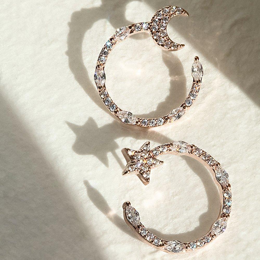 14K G.F. Night Crystal Earrings Ea3110