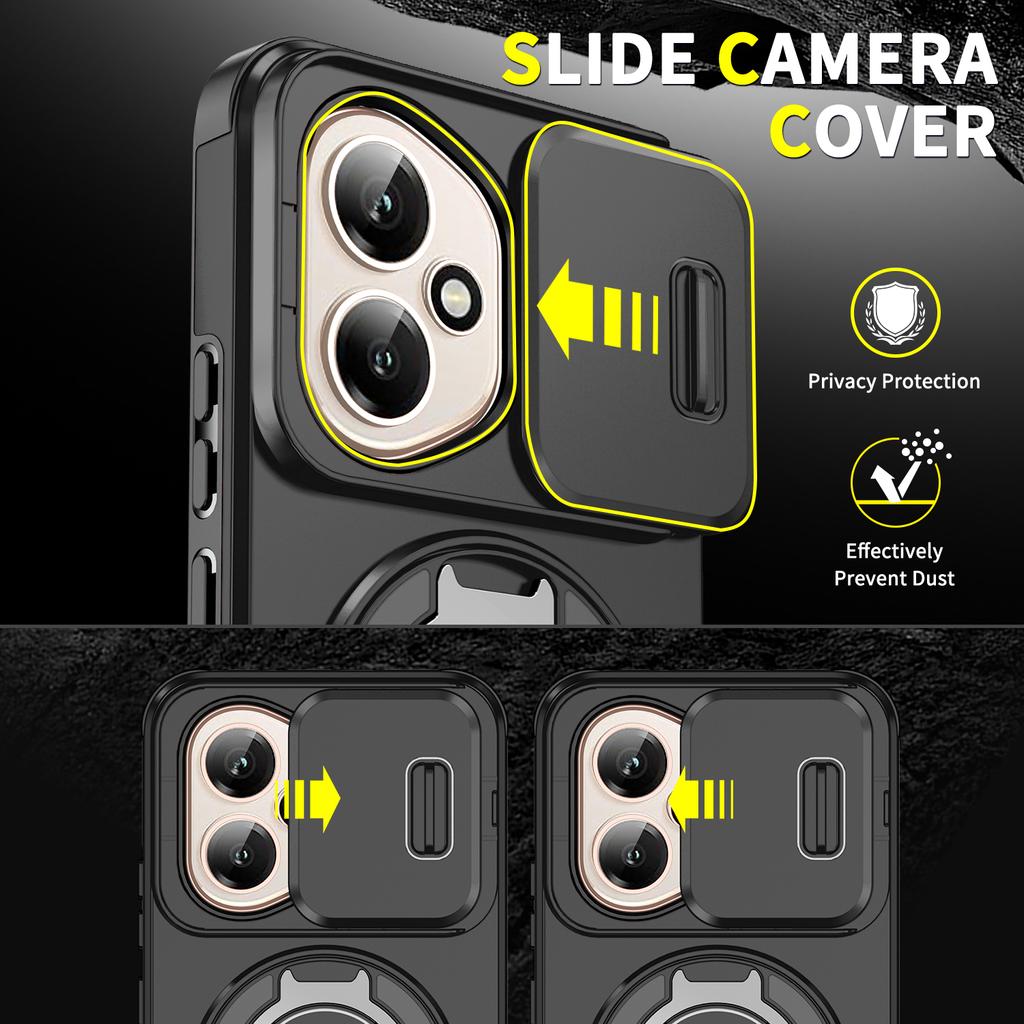 For Honor 400 Pro Slide Camera Protection Magnetic Stand Phone Case for Honor 400 Lite Defender Cover