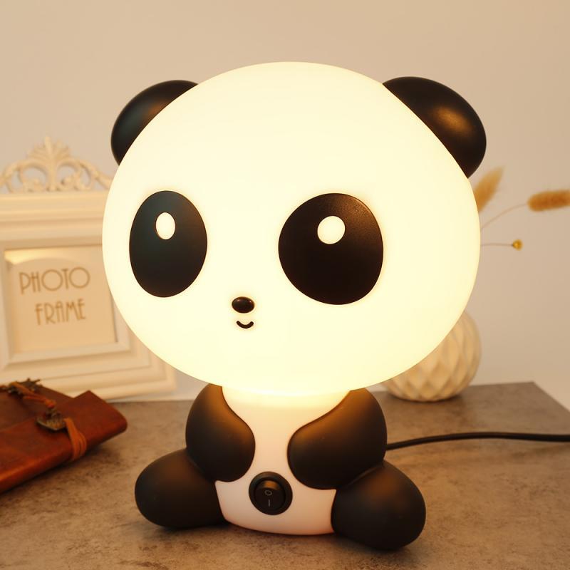 Cute panda table lamp baby baby night lamp for bedroom cartoon creative cartoon animal warm light energy saving in household | LED table lamps
