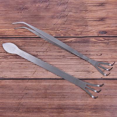 2 In 1 Stainless Steel Bonsai Gardening Tools Root Rake Spatula Tweezers Garden