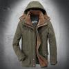 Solid Parkas Male Zipper Coat Large Size Clothing Parka Outdoor Men's Winter Jacket Plus Velvet Thick Warm Multi Pocket Jackets