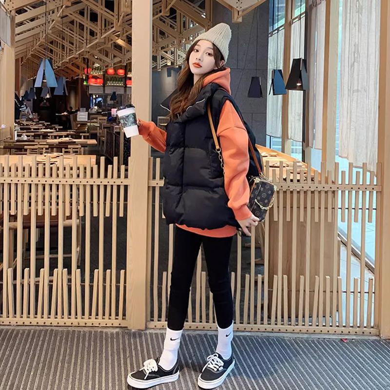 Down Cotton Vest Women's Outer Wear New Year's New Short Autumn and Winter Slim-fitting Sleeveless Vest Jacket Vest Tide